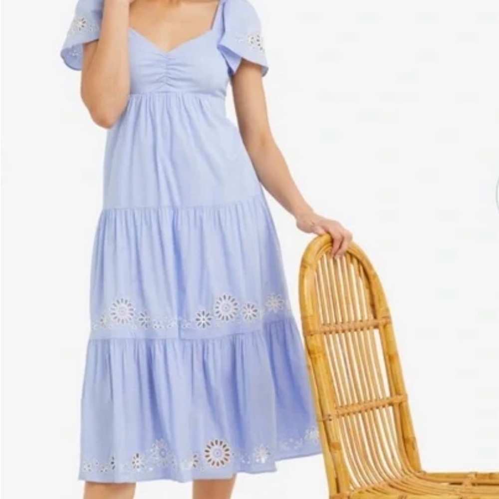 Draper James Emily Embroidered Mini Dress Blue size 12